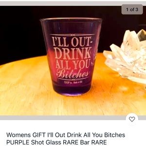 Vintage purple shot glass Womens home bar gag gift